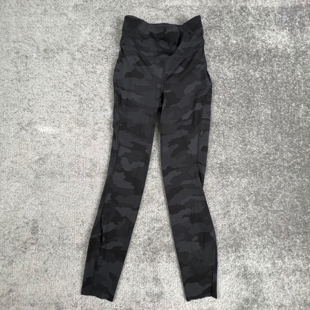 Lululemon Base Pace High Rise Leggings Heritage 365 Camo Deep Coal Multi Size 2
